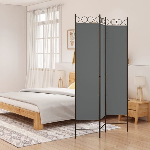 vidaXL Sobna pregrada s 3 panela antracit 120 x 200 cm od tkanine Cijene