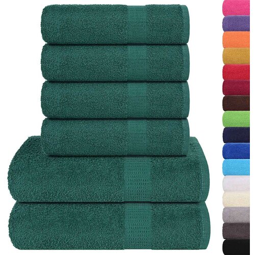 VidaXL 6-dijelni set ručnika zelena boja jabuke 360 gsm 100 % pamuk Slike
