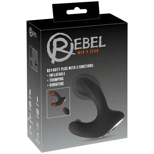 Rebel RC Butt Plug with 3 Functions Black