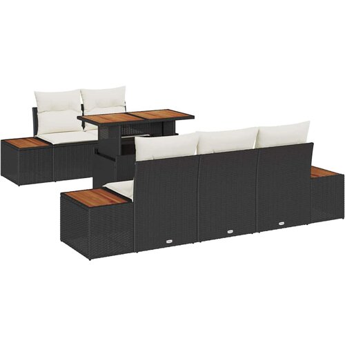 vidaXL Vrtna sedežna garnitura s shranjevanjem 6 pcs Črna Poly ratan, (5000022105) Cene