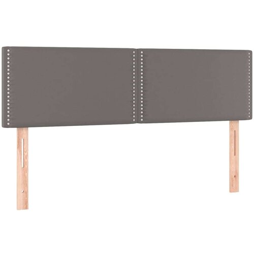  Krevet box spring s madracem LED sivi 140x190cm od umjetne kože Slike