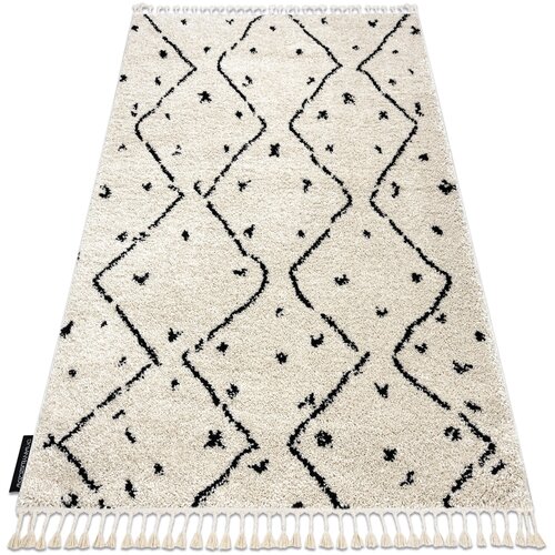 RugsX Preproge Preproga BERBER TETUAN B751 cikcak krem Čopki 240x330 cm Bež Cene