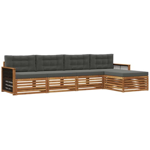vidaXL Zunanja garnitura za sedenje 5 pcs Naravna in antracitna, (5000282307) Cene