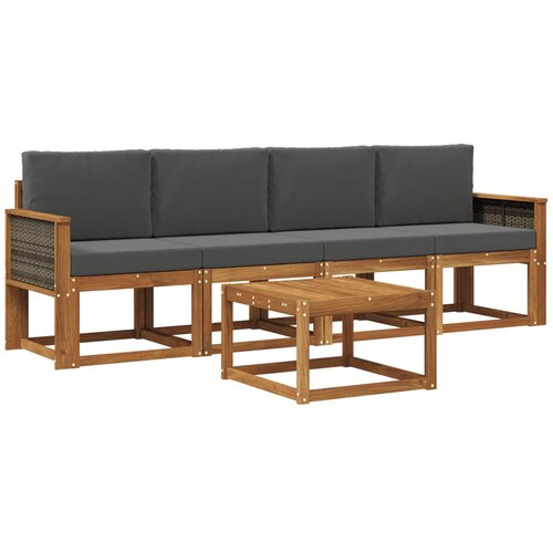 vidaXL Zunanja garnitura za sedenje 4 pcs Naravna in antracitna, (5000282341) Cene