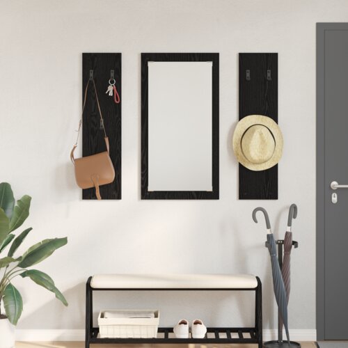 VidaXL Nadwyčajna obe&amp;scaron;alnik za pla&amp;scaron;če Črni hrast 96 x 1.5 x 90 cm Slike