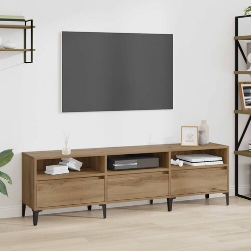 VidaXL TV ormar hrast artisan 150 x 30 x 44.5 cm Konstruirano drvo Slike