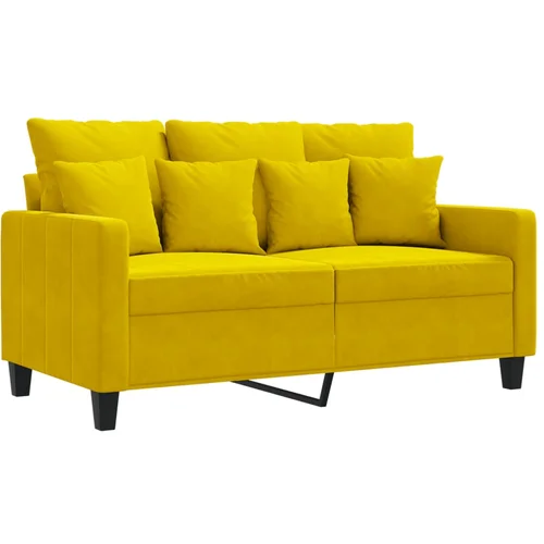 MAISON CHIC kavč - Sofa - Kanape dvosed rumen 120 cm žamet, (21726697)