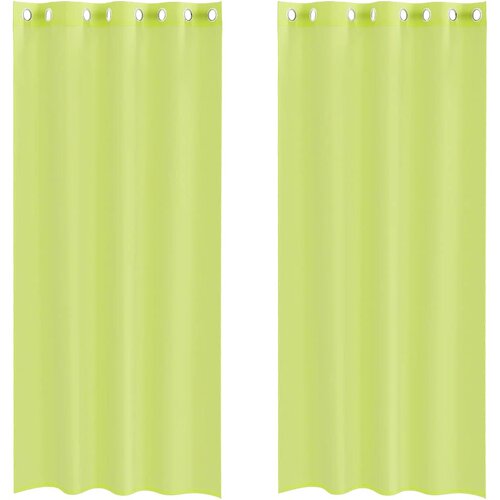Voile zavjese s u&amp;scaron;icama 2 kom. jabukasto zelene 140x245 cm Slike