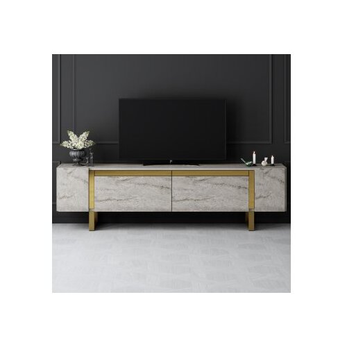 Hanah home TV komoda Yildiz, 180x50x30 cm, Sivo-Zlatne boje Cene