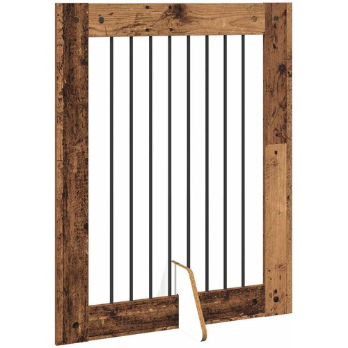  Vrata za pse s postoljem 2 pcs Staro drvo 80 x 100 cm Slike