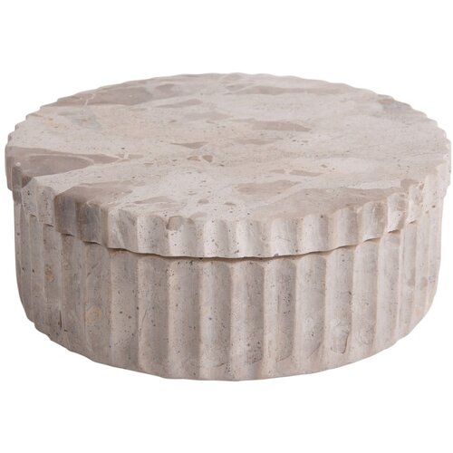 PT LIVING Svetlo rjava dekorativna kamnita škatla za shranjevanje ø 15x6 cm Marble – Cene