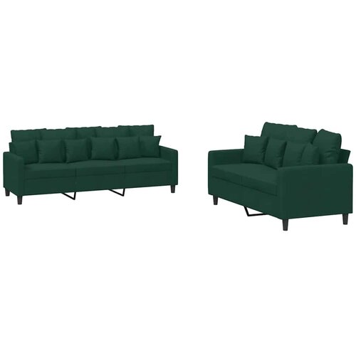  2-dijelni set sofa s jastucima tamnozeleni bar&amp;scaron;unasti Zelena Slike