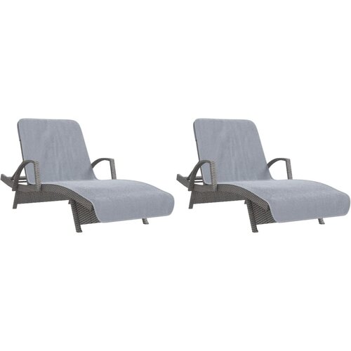  Ručnici za plažu 2 kom sivi 75 x 200 cm od tkanine 400 GSM Slike