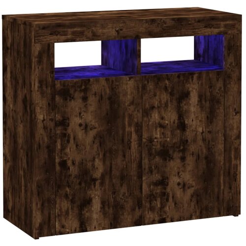 Maison Chic Komoda - Predalnik z LED lučkami dimljen hrast 80x35x75 cm, (21721066) Cene