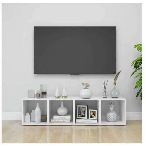  TV omarice 4 kosi bele 37x35x37 cm iverna plošča