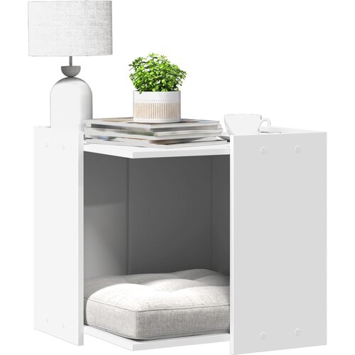 vidaXL Kutija za mačji pijesak bijela 53x53x51 cm konstruirano drvo Cijene