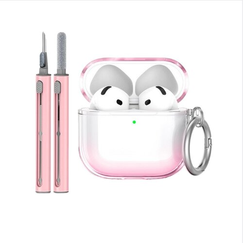 INF Za&scaron;čitni TPU ovitek, združljiv z Apple AirPods 4, s čistilnim peresom in obeskom za ključe Pink, (5000072307) Cene