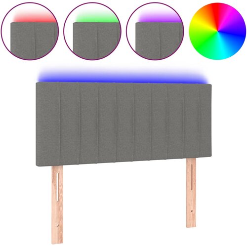 Maison Chic led posteljno vzglavje - vzglavna omarica - nočna omarica temno sivo 90x5x78/88 cm blago, (21713160) Slike