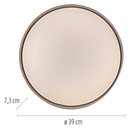 SCH&amp;Ouml;NER WOHNEN 14594-39 - LED prigu&amp;scaron;iva plafonska svetiljka TAVOLI LED/20W/230V siva+daljinski upravljač Slike