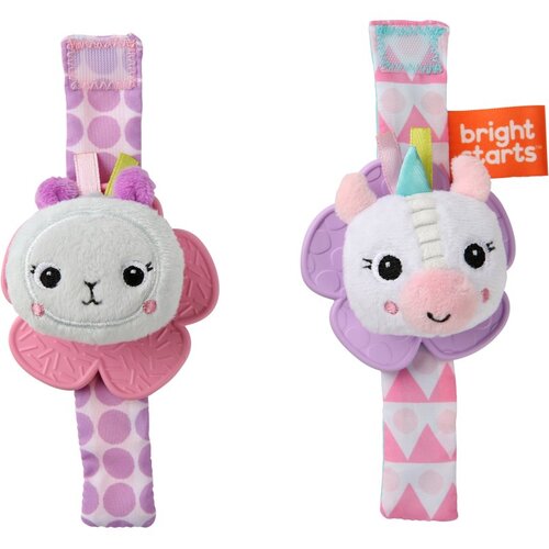 Bright Starts Wrist Pals Toy zvečka za ruku s grickalicom Unicorn & Llama 0 m+ 2 kom Cijene