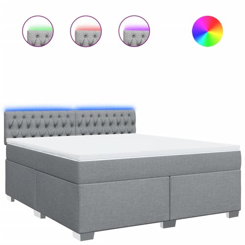 Maison Chic Box spring postelja - Vzmetna postelja z vzmetnico svetlo siva 180x200 cm blago SL10769, (21905027) Cene
