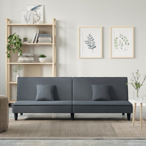 The Living Store Raztegljiv kavč temno siv žamet - Raztegljiv Kavč, (21495021) Cene