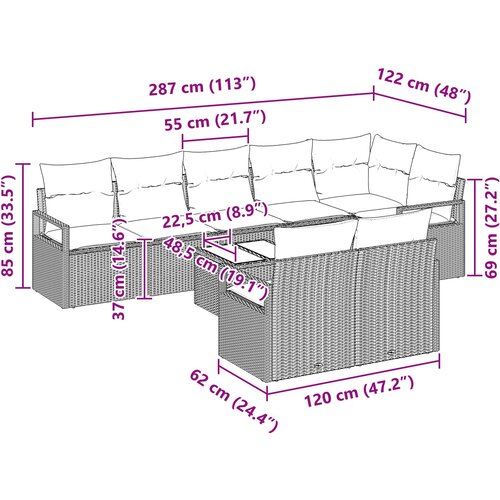  Set sofe 9 pcs Crna poliratan Slike