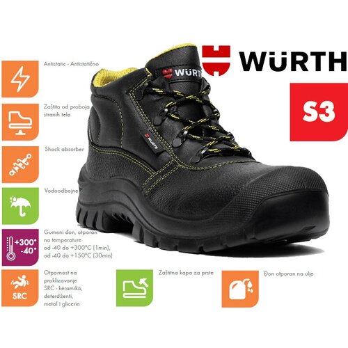 Wurth duboka zaštitna cipela Rubber S3-vel.42 Cene