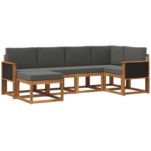 vidaXL Zunanja garnitura za sedenje 6 pcs Naravna in antracitna, (5000281600) Cene
