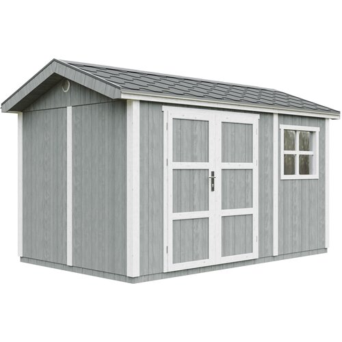 Timbela Vrtna hi&amp;scaron;ica vrhunske kakovosti 8,68 m&amp;sup2; - V252x250x412 cm - s tlemi in bitumenskimi plo&amp;scaron;čicami - M914A-CAVERN STEEL, (5000117265) Slike