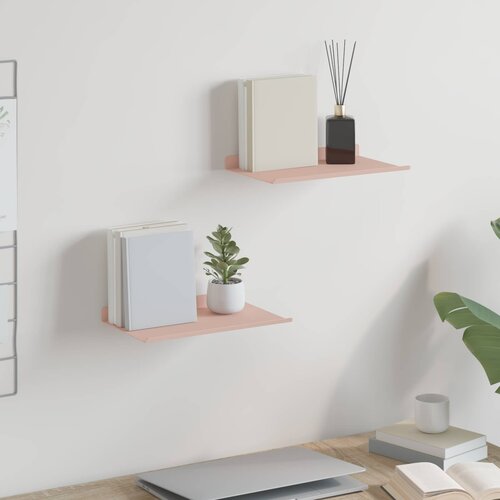  Lebdeća polica Zidne 2 pcs Ružičasta 30 x 18 x 2,5 cm Čelik Cijene
