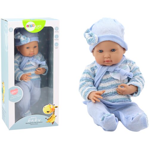  Lutka beba, prugasti džemper, kapa, plavi šal Cijene