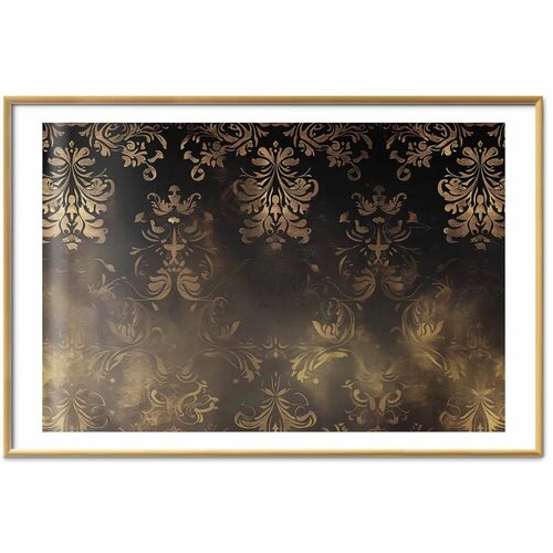  Plakat - Dark Baroque Patterns with Golden Accents 42x29.7 Zlatni okvir s margom Slike