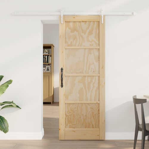 VidaXL drsna vrata z kompletom za opremo 73.5x198.5 cm iz trdega lesa bora, notranja vrata &amp;#039;ORKDAL&amp;#039;73.5x198.5x4 cm iz trdega lesa bora Slike