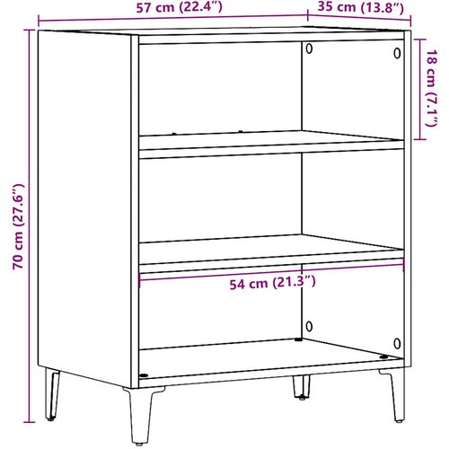  Komoda boja staro drvo 57x35x70 cm od konstruiranog drva Slike