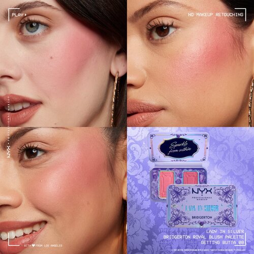 NYX Professional Makeup Bridgerton Royal Blush paleta rdečil odtenek 02 Lady In Silver 2x5 g Slike