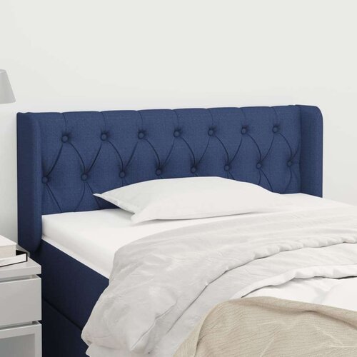  Vzglavje z u&amp;scaron;esi modro 93x16x78/88 cm blago, (20952989) Slike