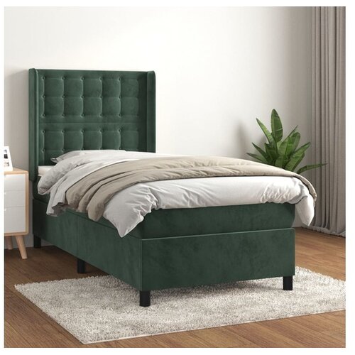 vidaXL spring krevet s madracem tamnozeleni 80 x 200 cm bar&scaron;unasti Cijene