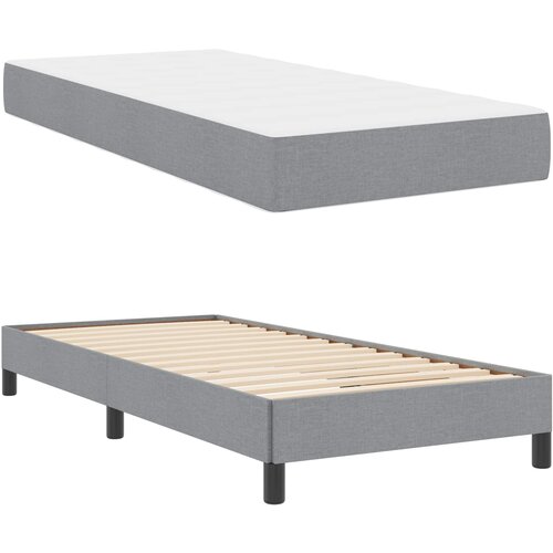  s opruga kutije Svijetlo siva 90 x 190 cm tkanina Slike