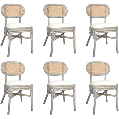 vidaXL Jedilni stoli 6 kosov sivo platno