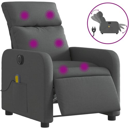 Maison Chic Električni masažni naslanjač - Relax naslanjač temno sivo blago, (22042608) Cene