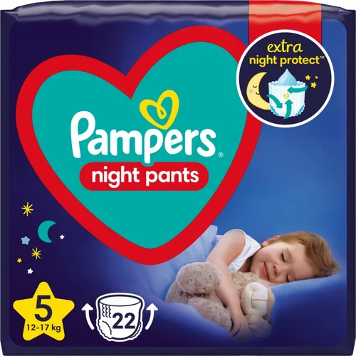 Pampers Night Pants Size 5 hlačne plenice za enkratno uporabo za noč 12-17 kg 22 kos