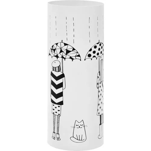 vidaXL stalak za kišobrane s crtežom žena čelični bijeli