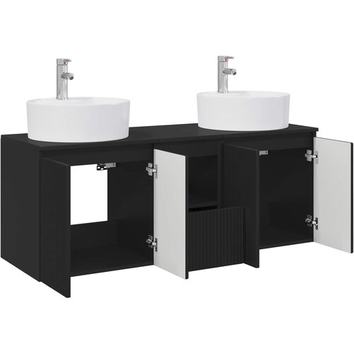  Set ormarića za kupaonicu 3 kom. Crna 49,5 x 44,5 x 65 cm Slike