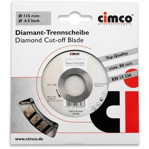 Cimco Diamanttrennscheibe D=115mm 208708: diamantna rezalna plošča premera 115mm 208708., (20786561)