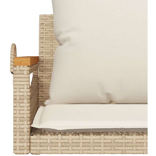 VidaXL Klupa za ljuljanje s jastucima bež 63x62x40 cm od poliratana Slike