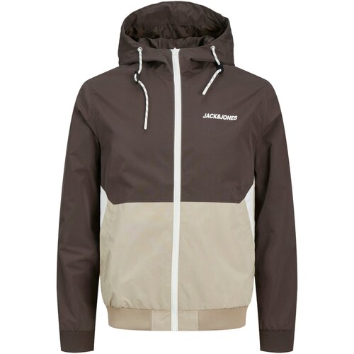 Jack &amp;amp; Jones Prijelazna jakna &amp;#039;Jjerush&amp;#039; sivkasto bež / tamno smeđa / bijela Slike
