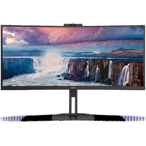 AOC Value-Line CU34V5CW/BK LED zaslon Energetska učinkovitost 2021 G (A - G) 86.4 cm (34 palac) 3440 x 1440 piksel 21:9 Cijene