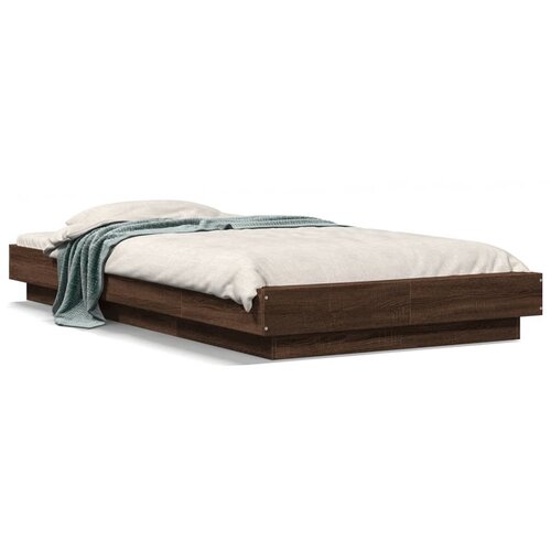 VidaXL Okvir za krevet smeđi hrast 90x190 cm konstruirano drvo Slike