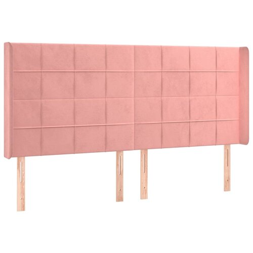 Maison Chic posteljno vzglavje - vzglavna omarica - nočna omarica z ušesi roza 163x16x118/128 cm žamet, (21709389) Cene